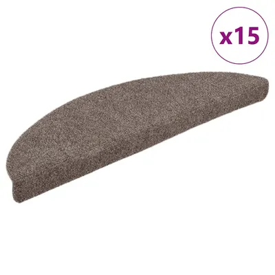 vidaXL Covorașe autoadezive pentru scări, 15 buc., 56x17x3 cm, bej, semirotunde