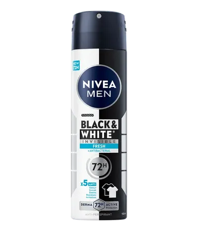 Deodorant spray pentru barbati Black & White Fresh, 150ml, Nivea