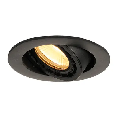 Spot incastrat, SUPROS 78 Ceiling lights, black recessed fitting, LED, 3000K, round, black, 60° lens, 9W