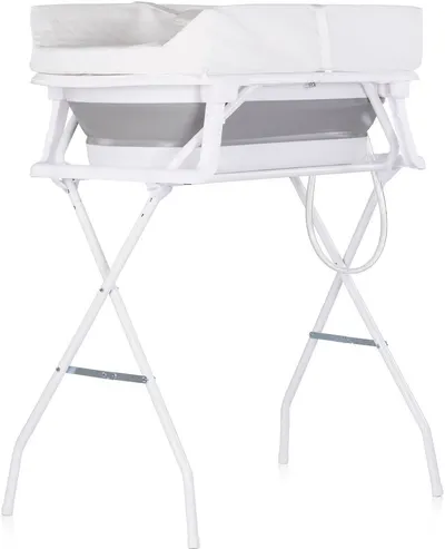 Cadă cu suport și saltea Chipolino - Sonata, 98 cm, gri