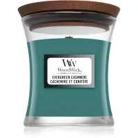 Woodwick Evergreen Cashmere lumânare parfumată cu fitil din lemn 85 g