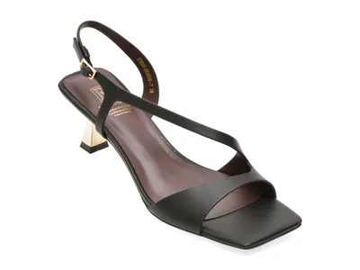 Sandale elegante FLAVIA PASSINI negre, E3085, din piele naturala