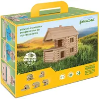 Set de constructie arhitectura, Walachia, Vario Massive Mini, 91 piese mari din lemn