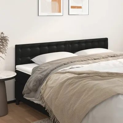 vidaXL Tăblii de pat, negru, 180x5x78/88 cm, piele ecologică