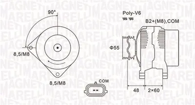 Alternator (14v, 150a) Potrivit Renault Clio Ii, Clio Iii, Clio Iii Hatchback, Fluence, Grand Scenic Iii, Kangoo Be Bop, Kangoo Express, Kangoo Ii, Laguna, Megane 1.5d 1.6 1.6alk 10.03