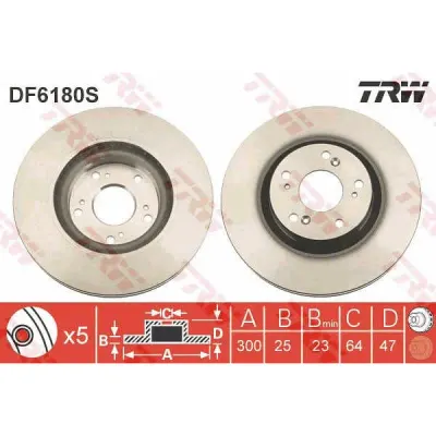 Disc frana TRW DF6180S