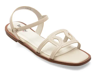 Sandale IMAGE albe, 9199, din piele ecologica