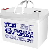 TED Acumulator solar 12v/36A AGM VRLA Deep Cycle (195x128x155mm)