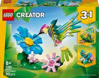 Constructor LEGO Creator 3 în 1 - Animale sălbatice: Colibri colorat (31384)