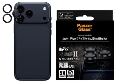 Protector pentru cameră PanzerGlass - Hoops, iPhone 17 Pro/17 Pro Max/16 Pro/16 Pro Max, Ceramic