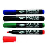 Marker permanent 1-3mm, varf rotund, 4culori/set Daco