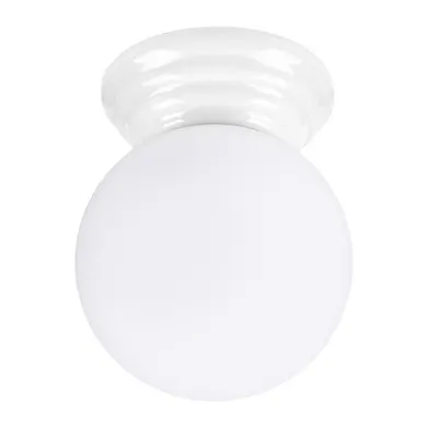 Plafonieră albă din ceramică cu abajur din sticlă ø 12 cm Farsa – Sollux