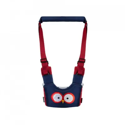 Ham pentru copii Novokids Premium Owl Walking Assistant Bleumarin, cu maner comfortabil, intaritura, material moale, greutate suportata 20 kg, lavabil