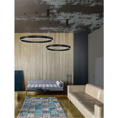 Lampa suspendata MOTIF Nisipiu Negru Aluminiu & Acrylic LED 40W 2943Lm 230V IP20 2700-6000K Schimbare temperatura de culoare si reglare intensitate luminoasa
