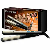 Placă de Îndreptat Părul, Remington, Sleek & Curl, Negru