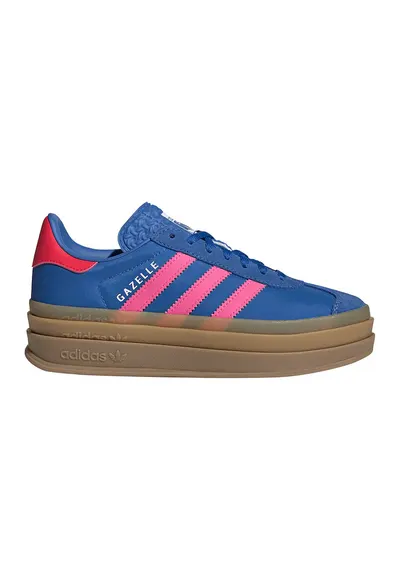 Pantofi sport flatform cu garnituri din piele intoarsa Gazelle Bold - Albastru royal/Roz