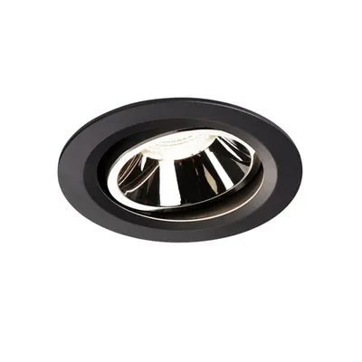 Spot incastrat, NUMINOS MOVE L Ceiling lights, black Indoor LED recessed ceiling light black/chrome 4000K 55° rotating and pivoting