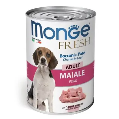 Hrana umeda caini, Monge Fresh Chunks Adult, Porc, 400 g
