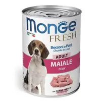 Hrana umeda caini, Monge Fresh Chunks Adult, Porc, 400 g