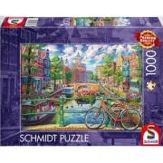 Puzzle 1000 piese, Canalul din Amsterdam, Schmidt