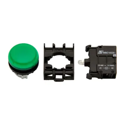 Set complet lampa semnalizare scund verde 24V