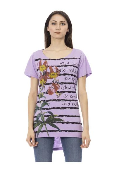 Tricou cu terminatie asimetrica - Lila