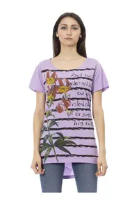 Tricou cu terminatie asimetrica - Lila