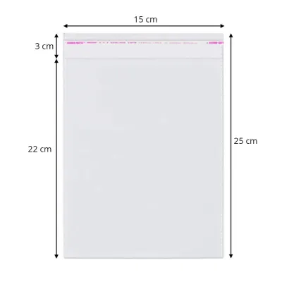 Pungi cu clapetă adezivă - lungimi între 2 și 40cm (set 1000 buc) - 15x25cm