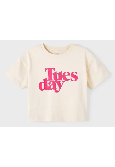 Tricou din bumbac organic cu imprimeu text