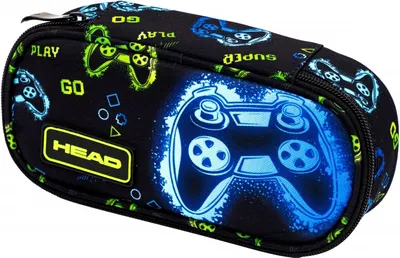 Penar școlar oval Astra Head - Joc neon, 1 fermoar