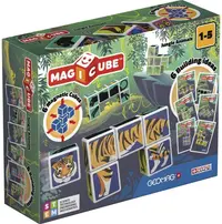 Cuburi magnetice Geomag - Animale din jungla, 6 piese