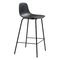 Scaun de bar negru din plastic (înălțime șezut 67,5 cm) Whitby – Unique Furniture