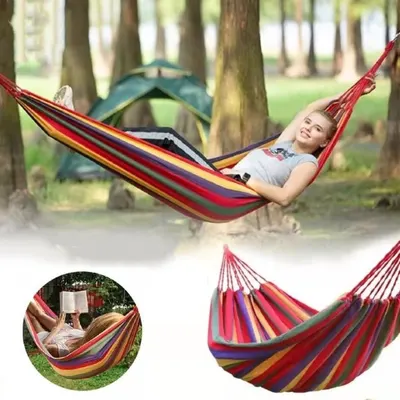 Set 2 x Hamac multicolor bumbac 180 x 80 cm