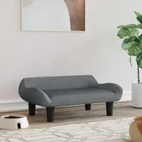 vidaXL Pat de câini, gri închis, 70x40x24 cm, catifea