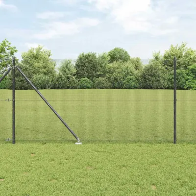 vidaXL Gard de sârmă sudată cu țepi 100 x 1 m Oțel acoperit cu PVC Gri