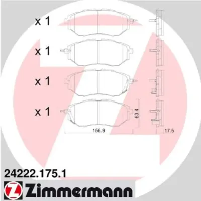 Set placute frana, frana disc ZIMMERMANN 24222.175.1