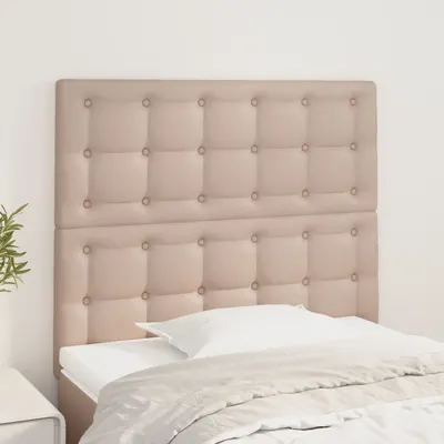 vidaXL Tăblie de pat Cappuccino 90x5x118/128 cm piele ecologică