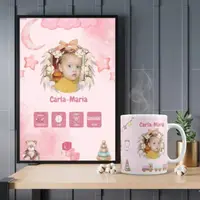Set Rama foto si cana personalizate - cadou Girl Baby Born