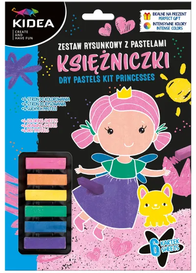 Set de desen cu pasteluri Kidea - Prințese
