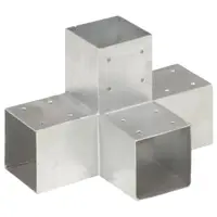 vidaXL Conector de grindă, formă X, 91 x 91 mm, metal galvanizat