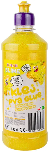 Lipici slime cu sclipiciTuban - Galben, 500 ml