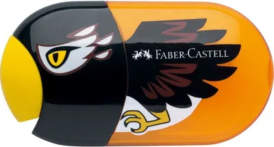 Ascuțitoare dublă Faber-Castell - Vultur, cu rezervor și radieră