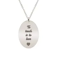 Master - Colier personalizat absolvire "To teach is to love" din argint 925