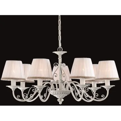 Candelabru Elegant Sunrise,7 becuri dulie E14, 230V,D.74cm, H.39 cm,Alb