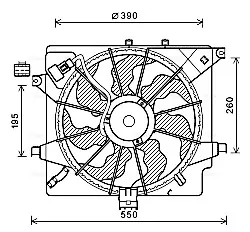 Ventilator radiator (cu carcasa) potrivit HYUNDAI ELANTRA V, I30; KIA CEE D, PRO CEE D 1.4D 1.6 1.6D 02.11