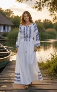 Rochie Traditionala cu broderie Aida