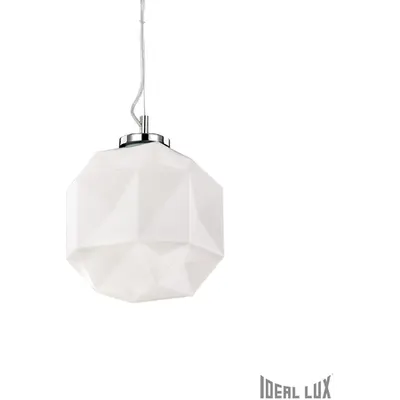 Pendul Diamond mic, 1 bec, dulie E27, D:210mm, H:400/1230mm, Alb