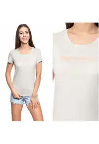 Tricou cu imprimeu text Alexia - Gri