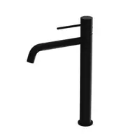 Baterie lavoar inalta pe blat, din alama sanitara, negru mat, pipa fixa 17,3 cm, LaVita Verdi