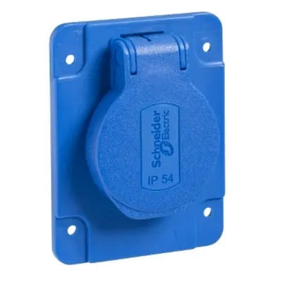 Priza SCHUKO, Albastru, 2P + E, 10/16 A, 250 V , Ip54, Incastrata, Spate